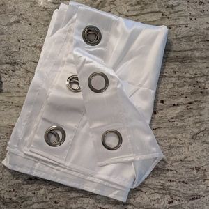 Pure White Window Curtains 4 Panels 2 Packs Bali Faux Silk 38" x 84" Grommet